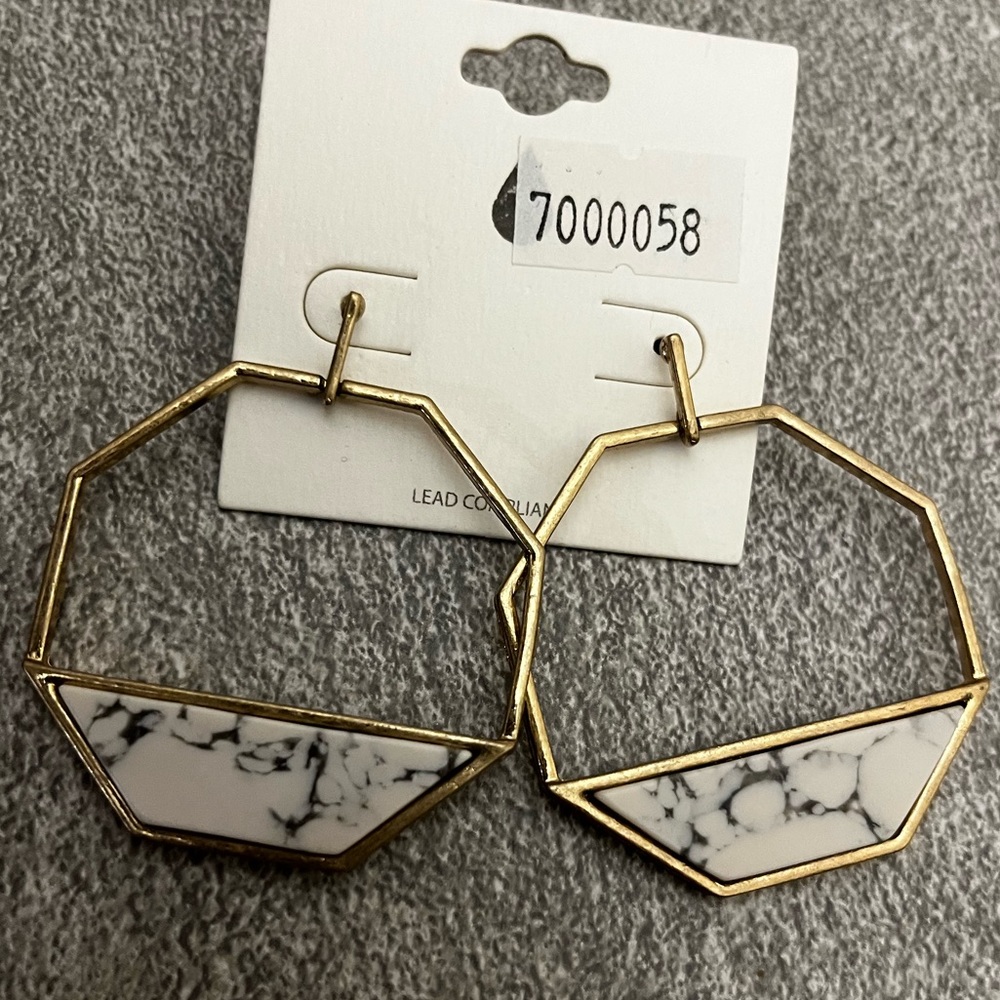 Stunning Faux Marble Geometric Earrings